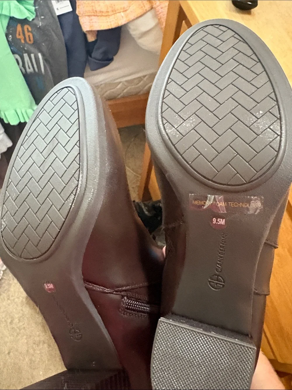 Gianni Bini Dark Brown Leather Ankle Booties with Side Zip